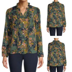 Nanette Lepore Lora Floral Button Up Top szM
